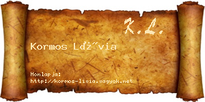 Kormos Lívia névjegykártya